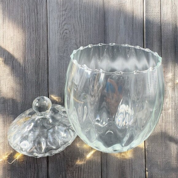 Princess House Optic Clear Glass Apothecary Jar Canister Container Vintage Decor - Picture 2 of 14